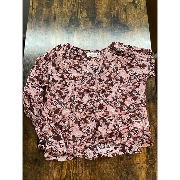 Velvet Miley Printed Boho Blouse Pink Floral  Size XS - Picture 7 of 14
